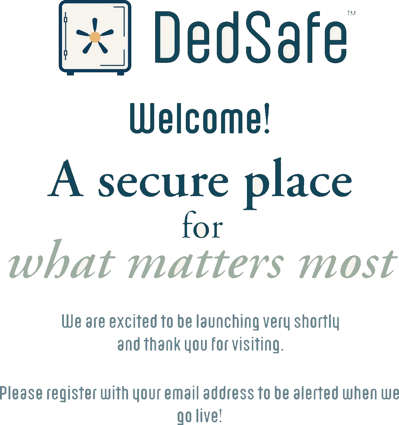 DedSafe - a secure place for what matters most. Launching soon.